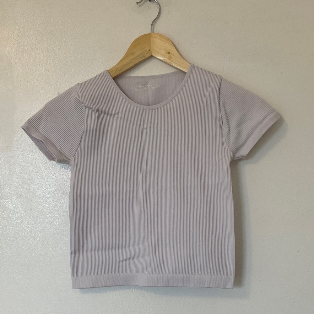 Harlow Ribbed Short-Sleeve Tee - white